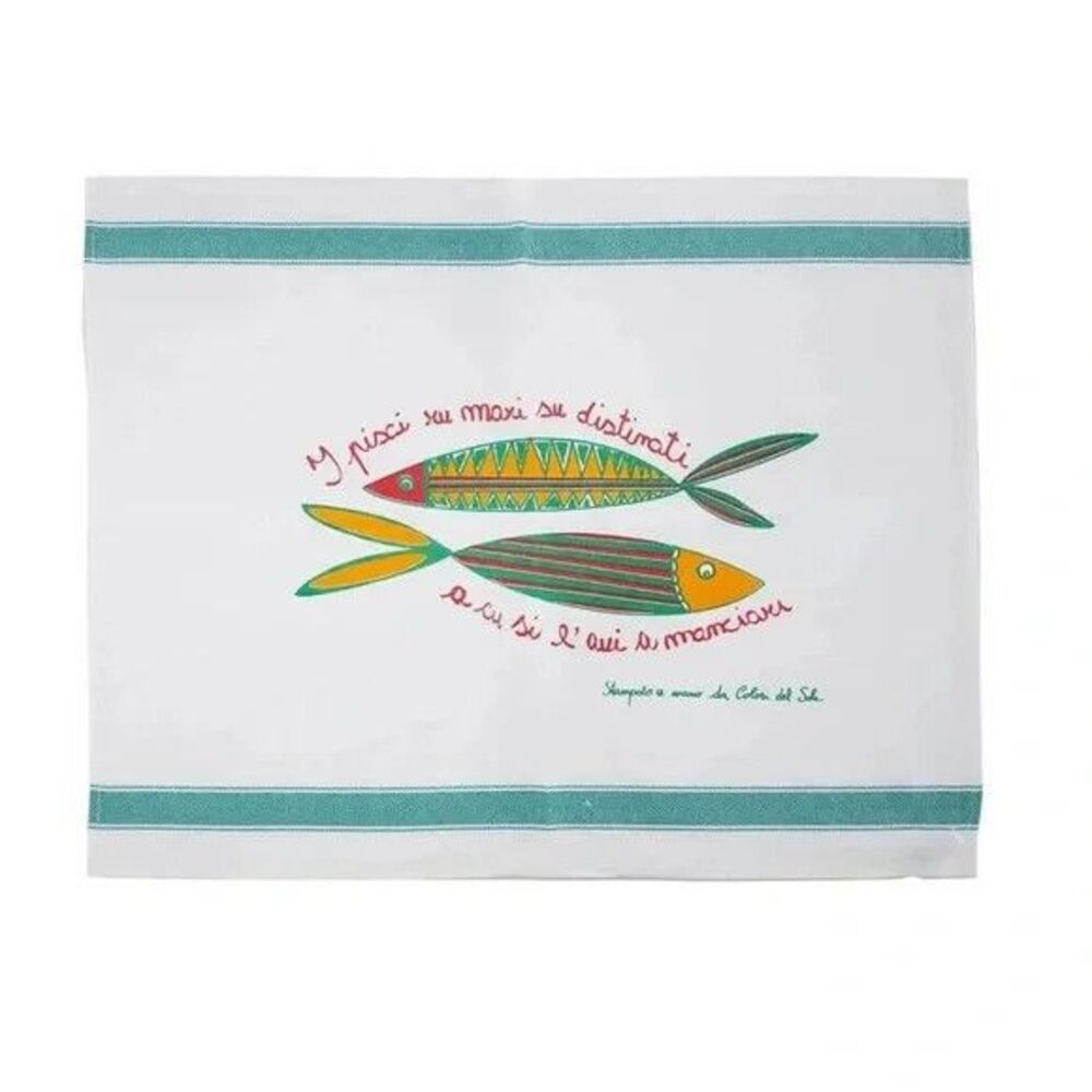 NEW Colori del Sole Colorful Fish Design Kitchen Towel